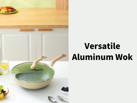 Het veelzijdige van de Wokpan with flat bottom and van 12Inch Chinese Hittebestendige Handvat