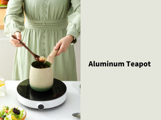 De Theepot niet Stok van het inductie Klaar Aluminium met Afneembaar Handvat en Glasdeksel