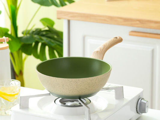 Het veelzijdige van de Wokpan with flat bottom and van 12Inch Chinese Hittebestendige Handvat