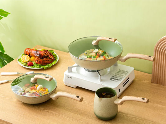 ODM niet Stokaluminium Cookware Vastgestelde 5Piece met Afneembare Handvatten