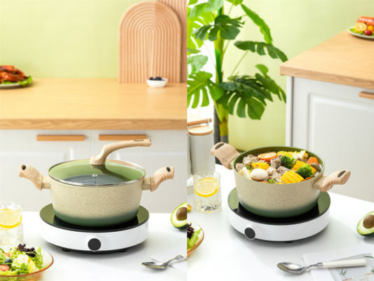 ODM niet Stokaluminium Cookware Vastgestelde 5Piece met Afneembare Handvatten