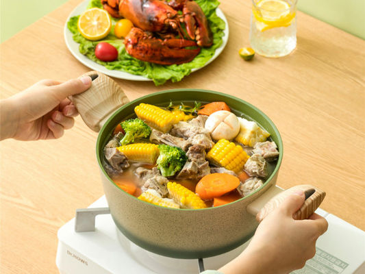 Van de Braadpanpan non stick with heat van het hoge Prestatiesaluminium de Bestand Handvatten en Glasdeksel