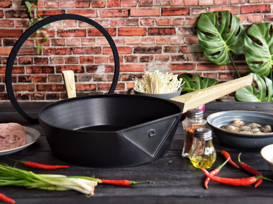 11Inch aluminium Cookware die Pan Heavy Duty With Stainless-Staalbasis braden