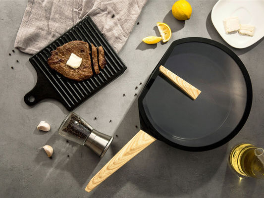 11Inch aluminium Cookware die Pan Heavy Duty With Stainless-Staalbasis braden