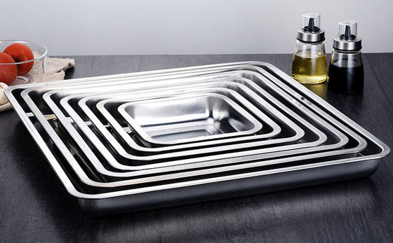 Veilig roestvrij staal voedselbak Plaat Oven glad gepolijst 60 * 60 * 2cm