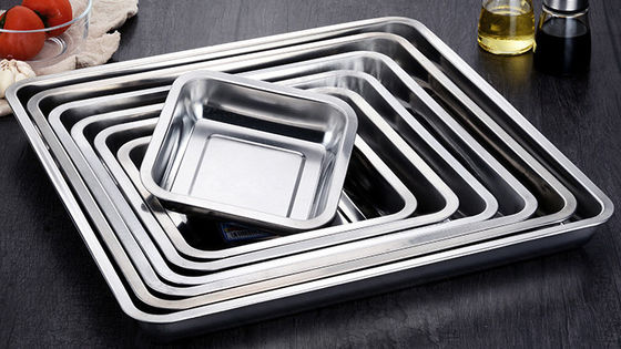 Veilig roestvrij staal voedselbak Plaat Oven glad gepolijst 60 * 60 * 2cm