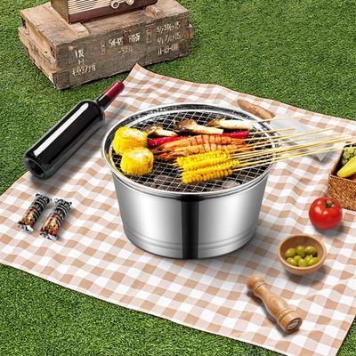 Draagbare BBQ-grillkachel van roestvrij staal 29 cm voor kamperen