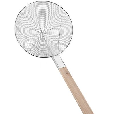 201 roestvrijstalen huishoudelijk lepelfilter met houten handvat