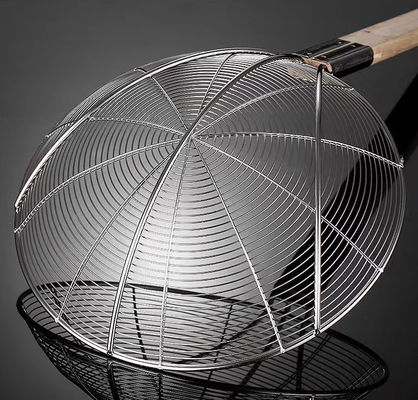 201 roestvrijstalen huishoudelijk lepelfilter met houten handvat