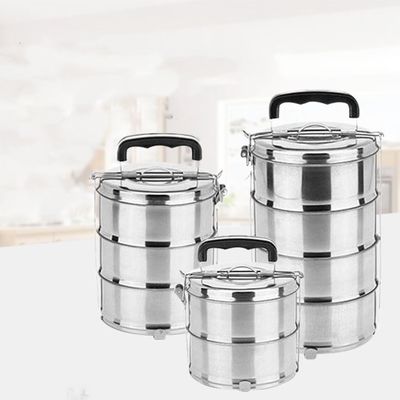 Multifunktioneel lunchdoosje van roestvrij staal met compartimenten en meerdere lagen draagbaar lunchdoosje