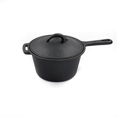 Pre-geverfde met gietijzer bedekte kookplaat met lang handvat    Perfect voor kachel, oven en grill koken