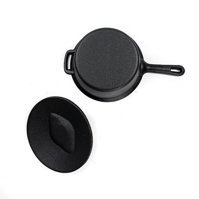 Pre-geverfde met gietijzer bedekte kookplaat met lang handvat    Perfect voor kachel, oven en grill koken