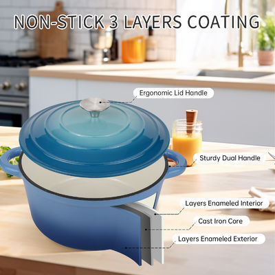 6 kwart gelast gietijzeren Hollandse oven met deksel perfect voor vakantie koken &amp; outdoor avonturen