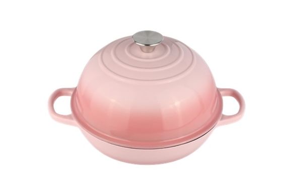 6QT Roze gelast gietijzeren Hollandse oven  Stijlvol en functioneel