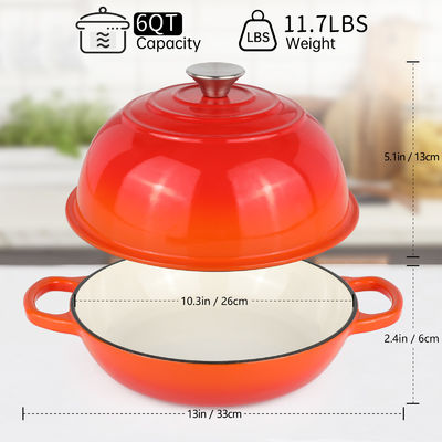 6 QT gelast gietijzeren Hollandse oven   Perfecte voor het bakken, braden en langzaam koken van zuurdesem