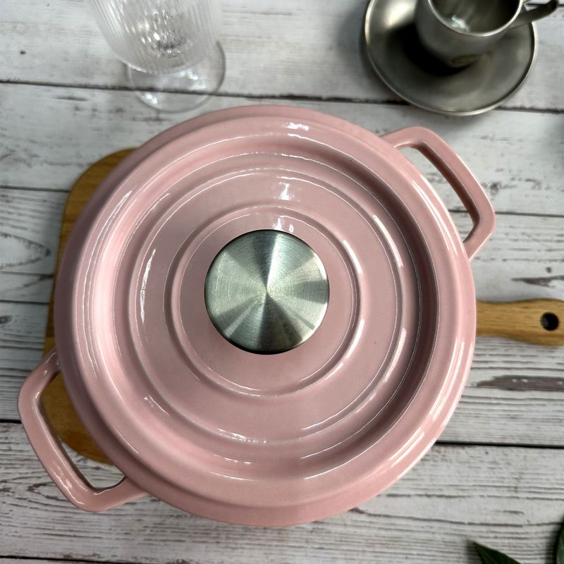 De email Met een laag bedekte Pot /cocotte van de Gietijzervoorraad door Glasstop-Grootte 18/20/22/24/26cm