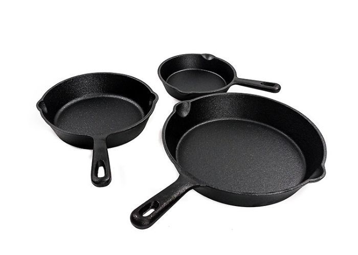 De Koekepan van het 6/8/10 die DuimGietijzer pre wordt gekruid voor schroeit, Sauté, bakt Al Fornuis