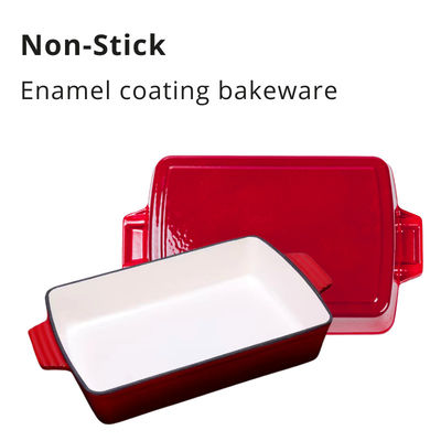 27*24*4.5cm Gietijzer die de Pan van het het Gietijzerbaksel van Pan Heavy Duty Enamel Coating braden