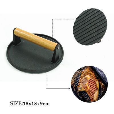 Matt Black Kitchen Cookware Accessories de Hamburgerpers van het 7 DuimGietijzer
