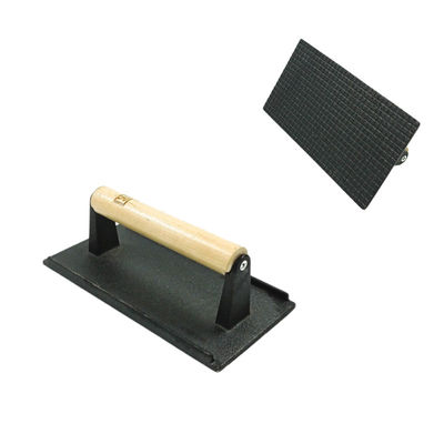 21X11X1.2cm de Rechthoekige Pers van het Gietijzerlapje vlees met Houten Handvat