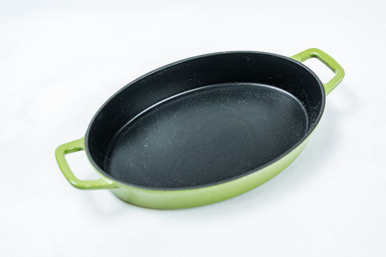 OEM ODM Gietijzer die Pansgs van Pan Easy Lifting Oval Roasting braden
